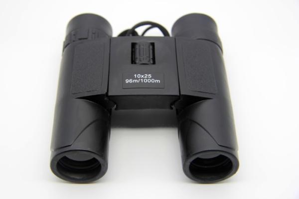 Foldable 10x25 Lightweight Travel Binoculars 288ft / 1000yds Blue Film Lens Coatings