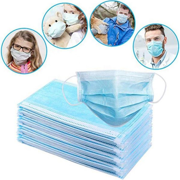 Adult Disposable 3 Layer Face Mask Eco Friendly Good Air Permeability