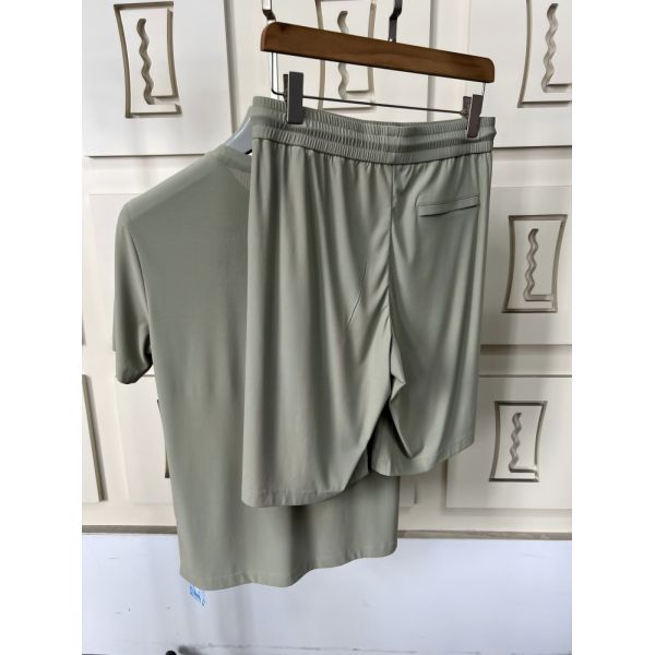 Customize Men's Olive Green Sports Set - Short - Sleeve T - Shirt & Pants, Breathable Fabric t Shirt for Men