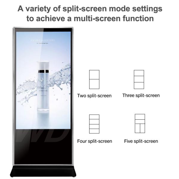 ROHS аттестовало пол TFT LCD стоя обочина Signage цифров