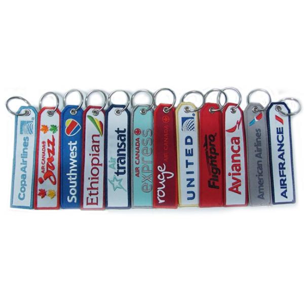 Персонализированное кольцо для ключей авиации ювелирных изделий письма Кейчайн вышитой ткани