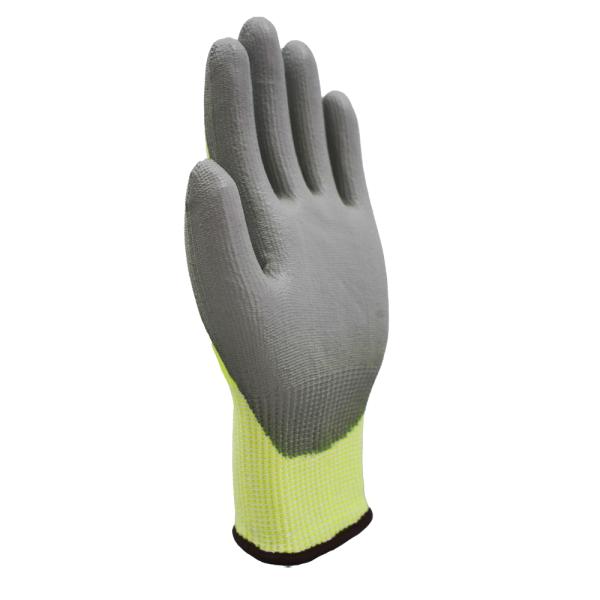 13 Gauge Grey PU Coated A6 Cut-Protection Double Steel Wire Reinforcement  Industrial Gloves