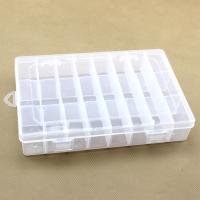 Boîte de rangement en plastique transparent à 24 grilles avec séparateurs amovibles
