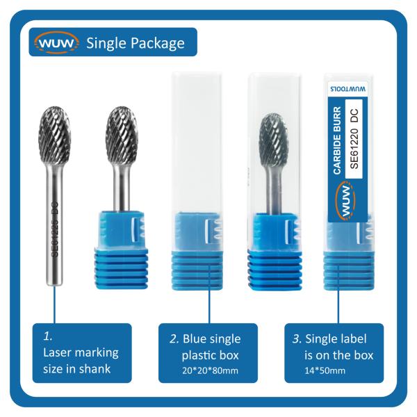 Manufacturer Hot Selling All Type Ready to Ship E Oval Shape 6-inch Long  Double Cut Tungsten Steel Solid Cemented Carbide Burrs