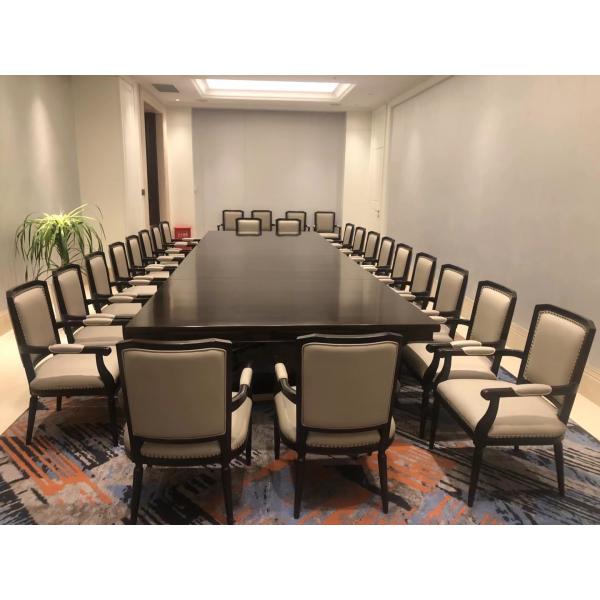 Мебель гостиничного зала для совещаний из твердого дерева Конференц-стол с кожаным деревянным креслом для конференций