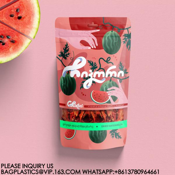 Candy Food Storage Reusable Food Bags Packaging Transparent Window Aluminum Foil Bags