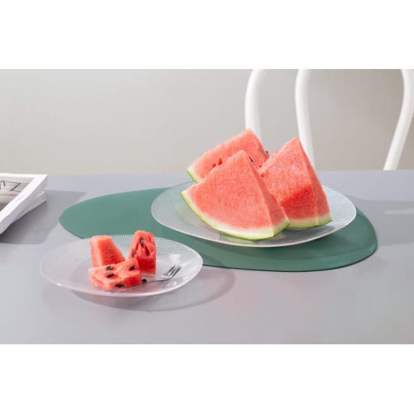 Embossed Clear Glass Kitchen Wares Dinner Plates Machine Made