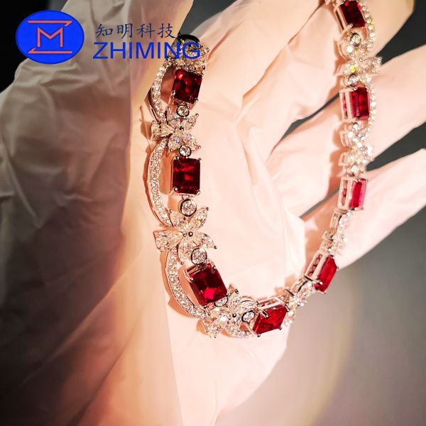 Custom Gemstone Jewelry Lab-Grown Pigeon Blood Red Sapphire Necklace