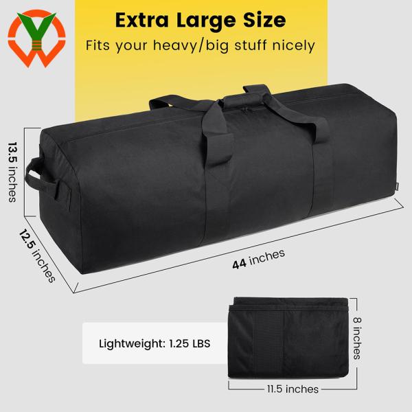 Bolsa de bolsillo extra grande de 120L Bolsas plegables para campamento y equipo de fin de semana Almacenamiento durante la noche para viajes