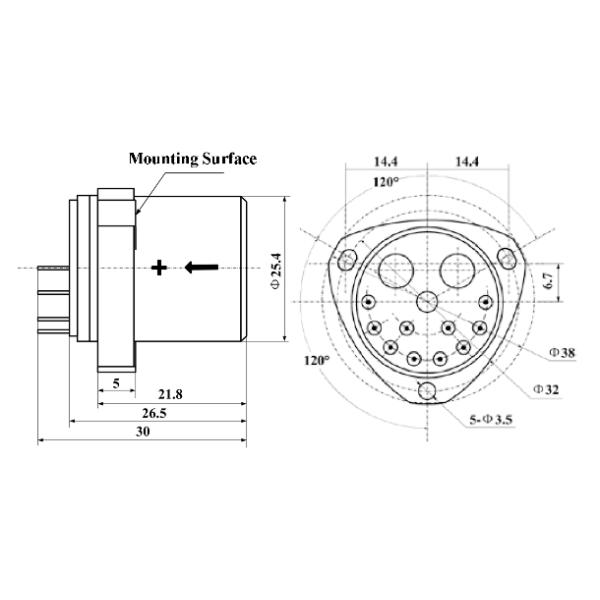 Точный линейный датчик для измерения ударов и вибраций ≤40 μg/g2