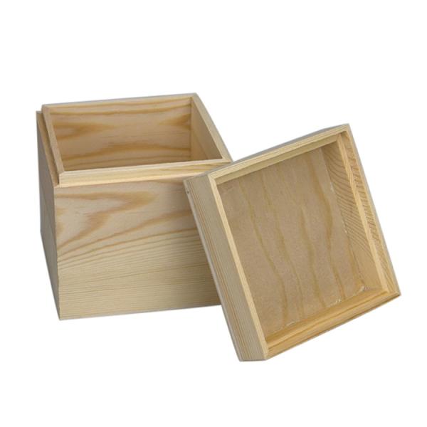 Customized Small Square Gift Wooden Box Made of Solid Wood for Environmental Benefits