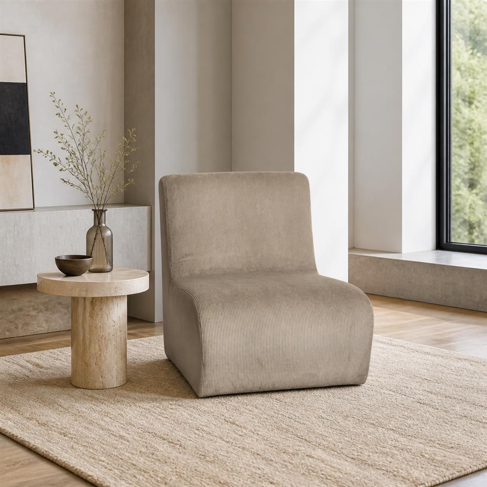 Modern Armless Corduroy Accent Chair, Single Seat – LG-5009