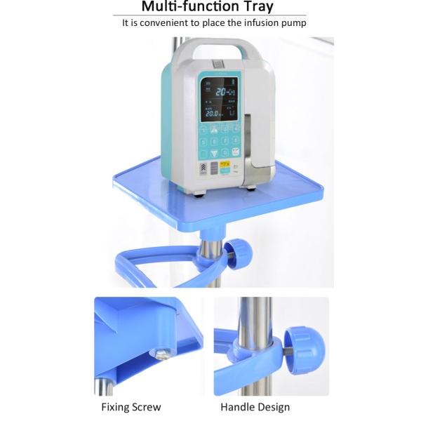Поляк нержавеющей стали ИВ высоты регулируемый с рицинусами для больницы