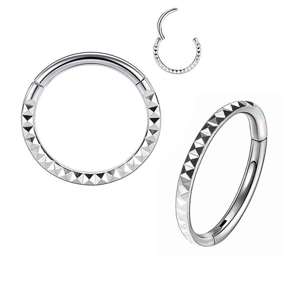 G23 Titanium Steel Diamond Earrings Hoop with Black Enamel and Hypoallergenic