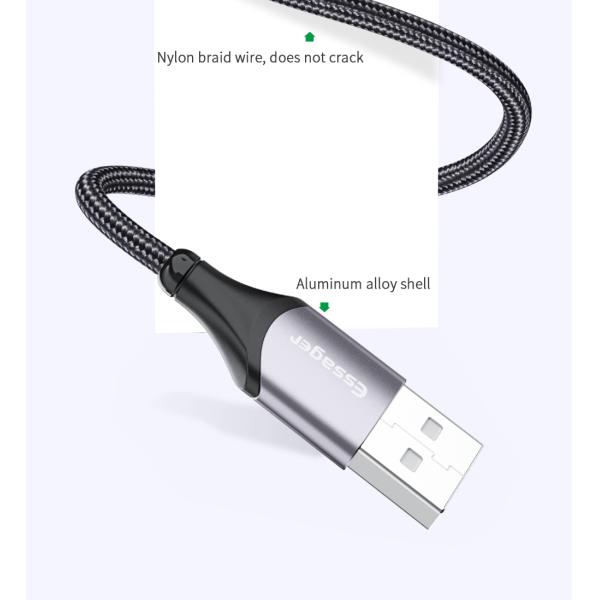 180 Rotate USB A To Micro B Cable Fast Charging LED Charger Data Cable