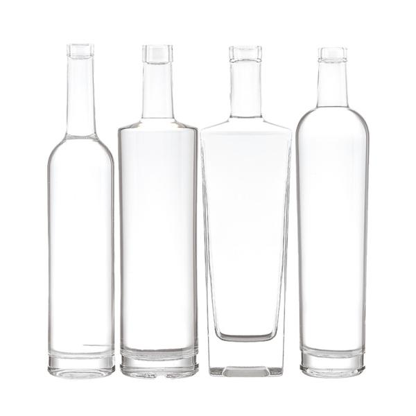 Decal Surface Handling Custom Shape Empty Spirits 750ml 1 Liter Gin Glass Bottle for Liquor
