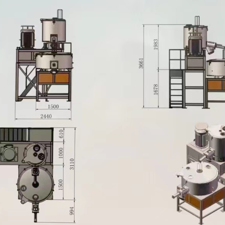Automatic Mixer Machine 300kg/h–400kg/h High Speed Mixer For PVC Compounding