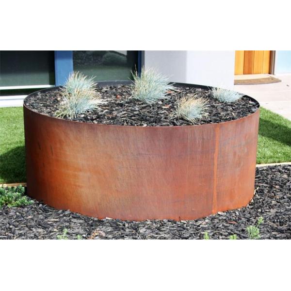 Баки сада цилиндра Corten декоративных плантаторов цветка металла круговых стальные