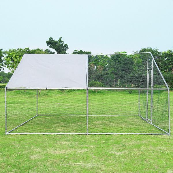 Galvanized 3m Metal Walk In Chicken Run For Exercise