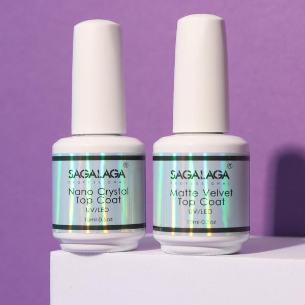 15ml Gel Top Coat Custom Private Label Uv Led Non Wipe Matte Top Coat for Nail Wraps GMP Certified Soak off Easily