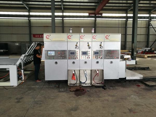 High Speed Flexographic Box Printing Machine 3 Color 1 - 12mm Cardboard Thickness