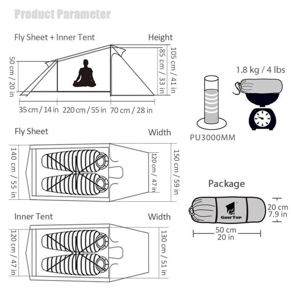 PU3000MM Inflatable Camping Tent
