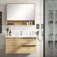 Floating 24 Inch Wall Hang Vanity Unit Com Sink de madeira natural