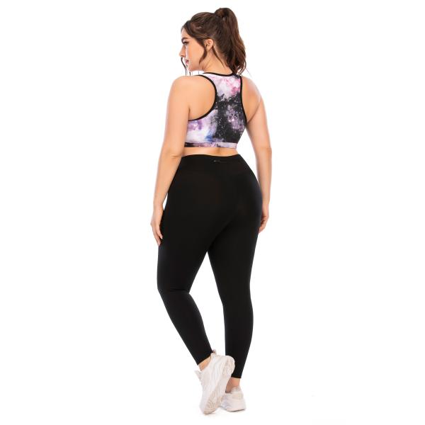 Womens Leggings And Sports Bra Plus Size Yoga Sets High Elastic Anti Pilling