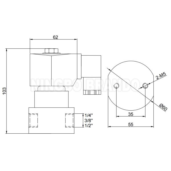 90 бар Высокое давление латуни соленоидный клапан для воды Газ воздух 1/4' 3/8' 1/2' 24V 220V