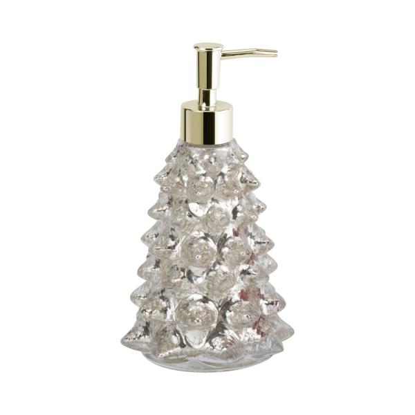 Christmas Tree Shape Bath Soap Dispenser Glass Hand Soap Dispenser For Bathroom Gold Color