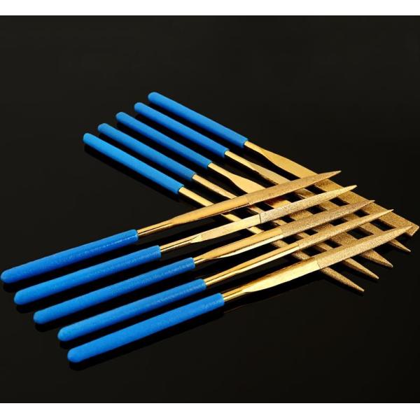 Сверление древесины 10PCS набор с бриллиантовым покрытием иглы плоские файлы для шлифовки твердых материалов