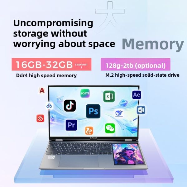Aether Factory Wholesale Business Gaming Laptop Intel Celeron Quad Core 15.6inch 7inch  IPS Stylus Display Win10  11 SSD English