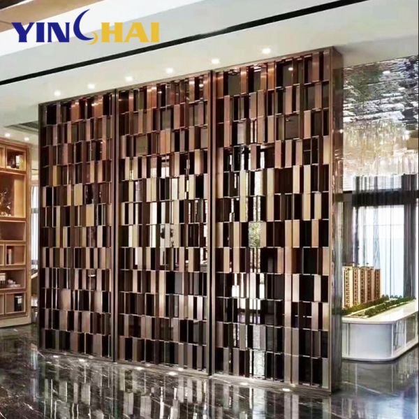 Restaurant Stainless Steel Screen Partition Customizable Metal Room Divider Panels