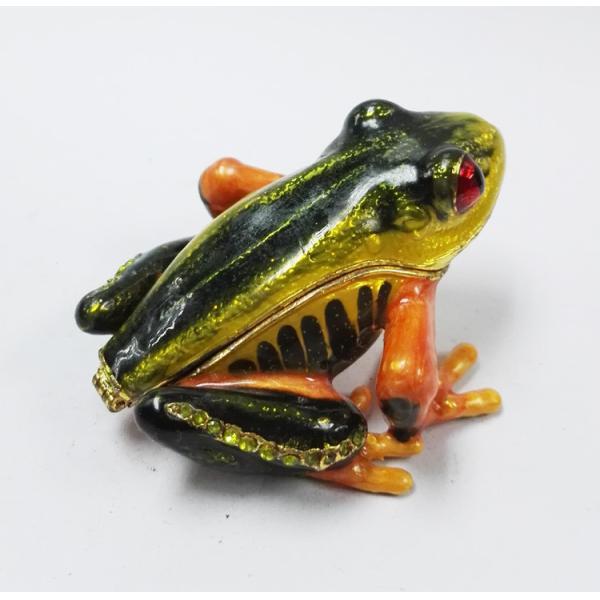 Frog diamond decoration trinket jewelry box petwer metal jewelry box for jewelry