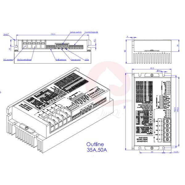 Водитель LDC 5V 18V 10A 20A 50A 100A скорости мотора квадранта BLDC большого тока 2