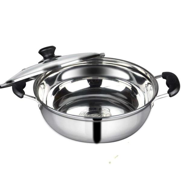 Home Kitchen Stainless Steel Cooking Pot With Tempered Clear Glass Lid