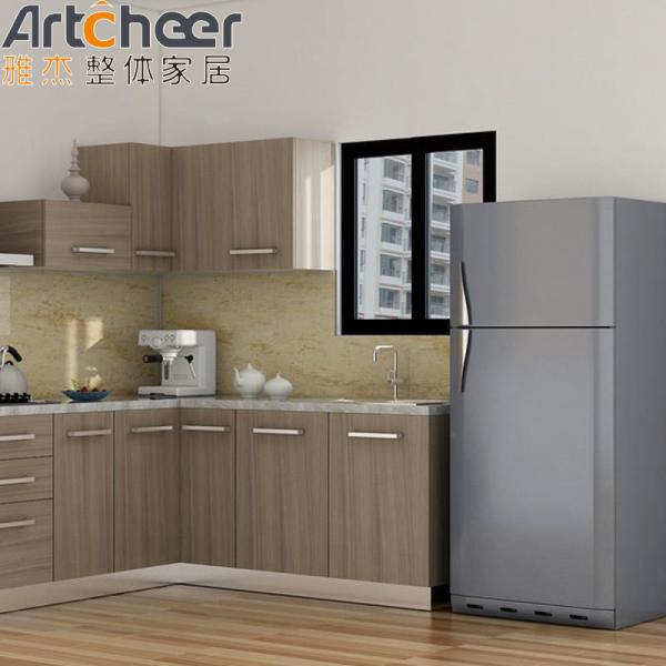 Modern L Shape Kitchen Cabinets in White Gloss Lacquer Finish with Solid Wood Doors