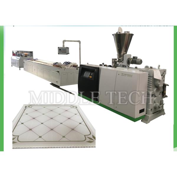 Automatic PLC Control Twin Screw Extruder Machine For PVC / UPVC Ceiling Profile
