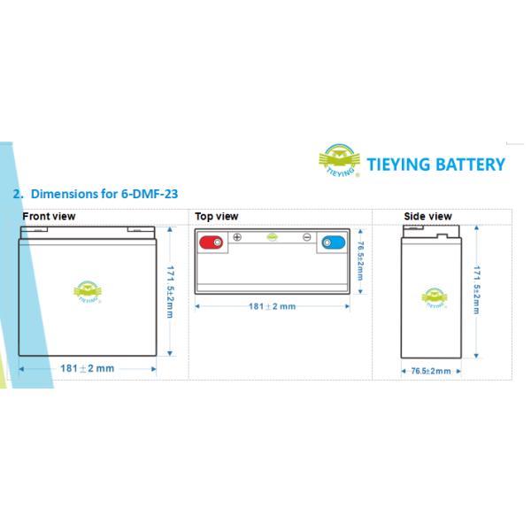 12v 23ah Rechargeable Lead Acid Battery 6.5+-0.02kg 6-DMF-23 For Electric Scooter