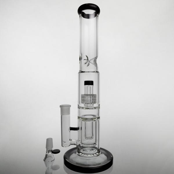 Double Headshower Glass Water Pipe For Weed Or Oil 16 Inches 5mm Thick