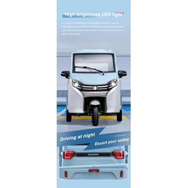 Electric Tricycle Adult 3 Wheel Closed Scooter with Cabin and 50-70km Driving Mileage