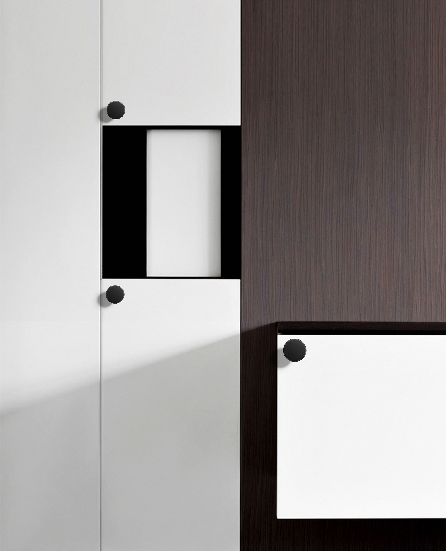 Modern Minimalist Light Luxury Aluminum 24mm Height Single Hole Handle for Dresser Wardrobe Cabinet Drawer-Easy Installation