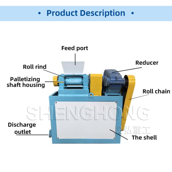 1T/H Granulador de fertilizantes NPK de doble rodillo con tasa de granulación del 95%