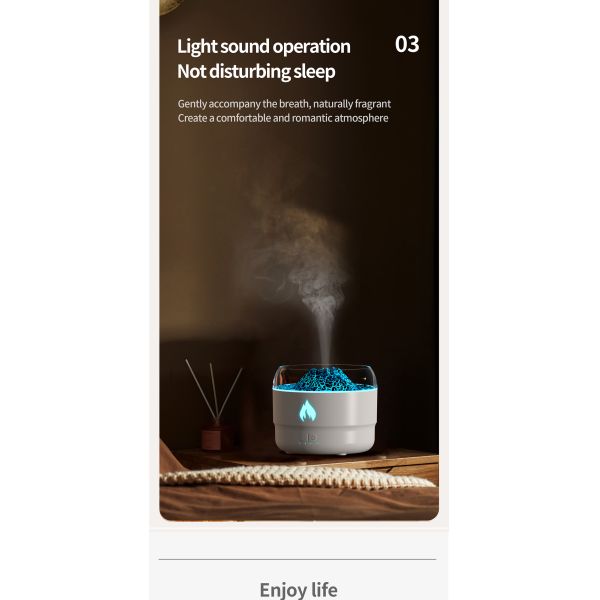 Electric Ultrasonic Aroma Air Humidifier Volcano Design USB Powered Timing Function
