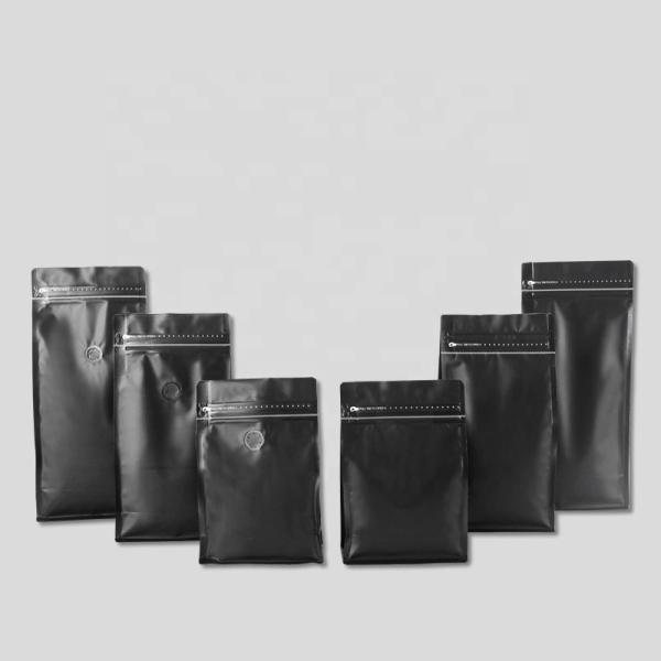 plastic side gusset coffee bag flat bottom coffee beans bag flat bottom coffee bag with valve and zipper