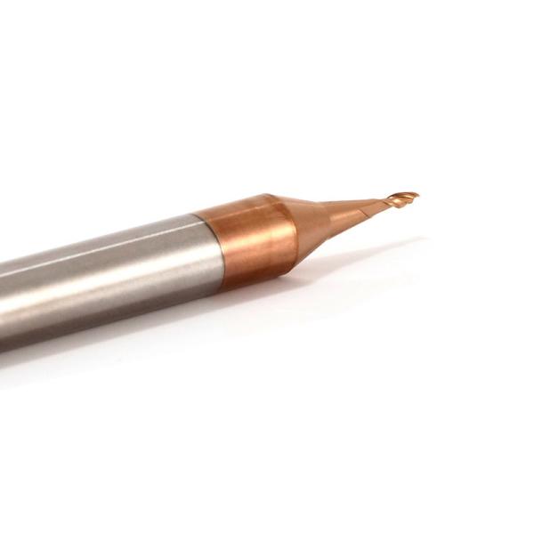 3mm Shank Micro Diameter End Mill With 0.1mm Corner Radius 50mm Overall Length
