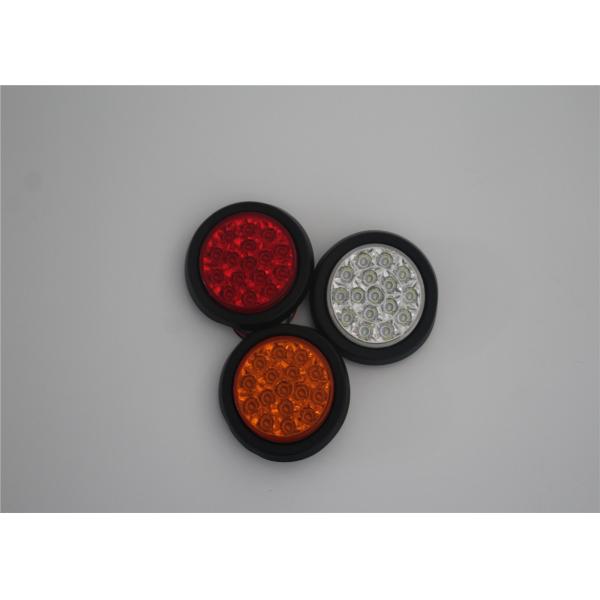 Amber Red White 24 led round truck trailer tail light 4inch led lights 24v for trucks