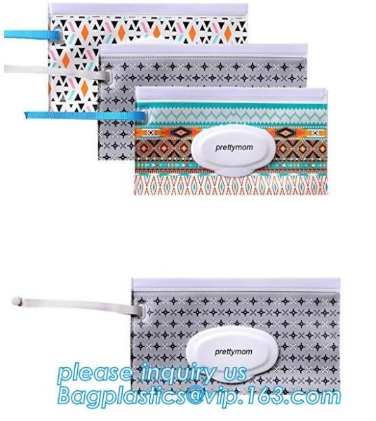 Portable wet tissue packaigng bag container, EVA custom wet tissue bag, tissue container bag,tissue packaging diaper pac