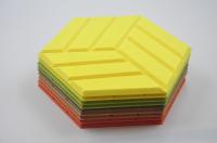 Panneau acoustique hexagonal autoadhésif à haute densité en PET polyester