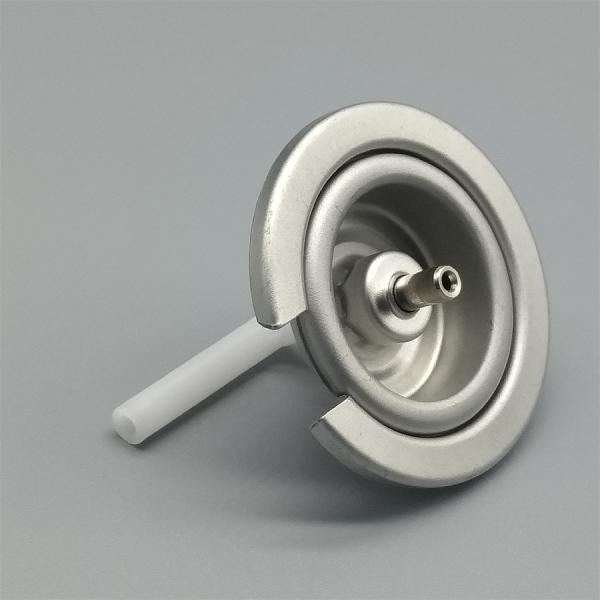 Válvula dispensadora de aerosoles de grado médico para aerosoles nasales estériles con carcasa antimicrobiana